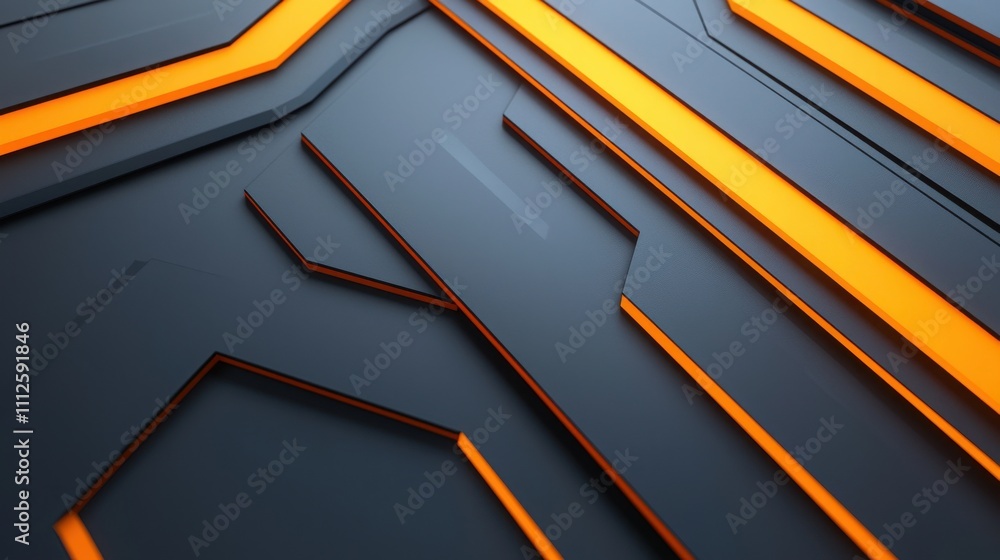 Poster a modern, abstract background featuring sleek lines in black and vibrant orange, creating a dynamic 