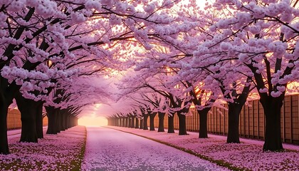 A Springtime Walk through Blossom-Laden Paths