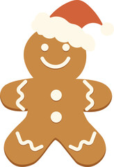 Cute gingerbread man with smile face for Christmas.