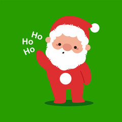 Cute Santa Claus ho-ho-ho vector cartoon character.