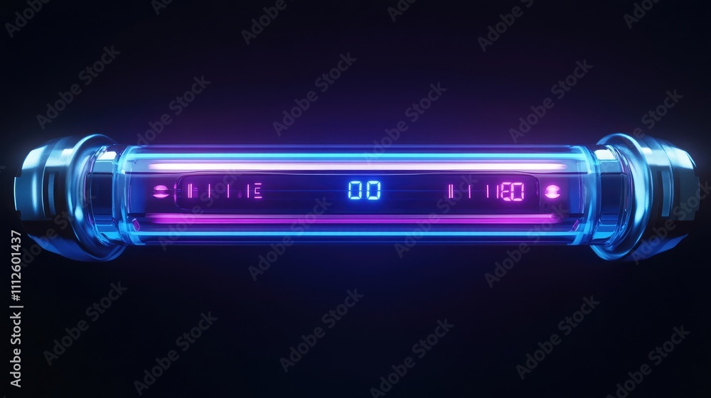 Poster a futuristic image of a digital thermometer with advanced features