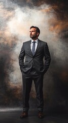 Business man. Confident man in a suit. Stylish man.