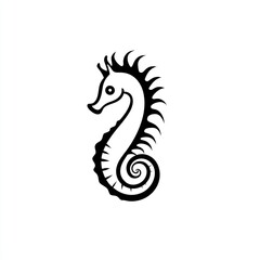 Fototapeta premium Here's a possible and keyword list for your image.. Simple seahorse line art illustration.