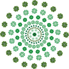 green background four-leaf clover.
