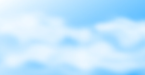 Blue Sky Background With White Soft Clouds. Vector illustration. Wallpaper