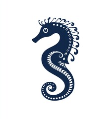 Obraz premium Ornate blue seahorse silhouette.