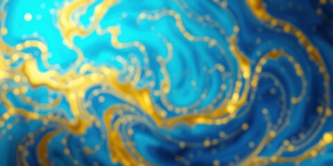 Fototapeta premium Abstract Blurred Swirling Pattern of Gold and Blue Hues