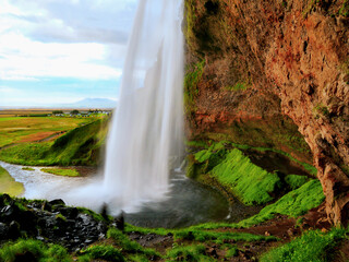 waterfall in the mountains