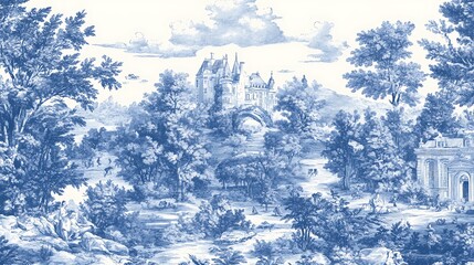 stCentury Urban Toile de Jouy Modern CityDwellers Pattern 
