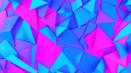 Fototapeta premium A vibrant tapestry of geometric shapes, showcasing a playful interplay of bold blue and magenta hues, creating a captivating visual symphony of abstract art.