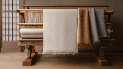Artisans weave colorful silk fabrics in a traditional Japanese workshop focusing on intricate patterns and time-honored techniques