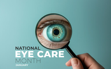 National Eye Care Month, Eye exam concept photo.