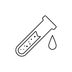 Outline icon of chemical liquid with small bottle, for Flask.