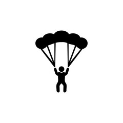 Paragliding, glider, parachute, jumping icon isolated on white background .