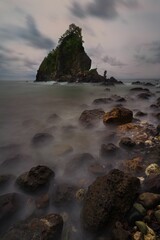 Moody Seascape with Rocky Shoreline