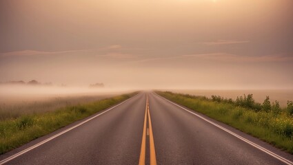 Fototapeta premium Sketch Drawing Road Summer Themed Wallpaper Background