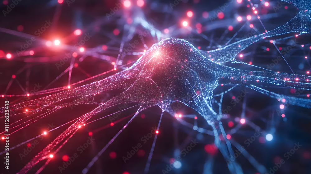 Poster stunning visual representation of neural network connections highlighting synapses and interconnecte