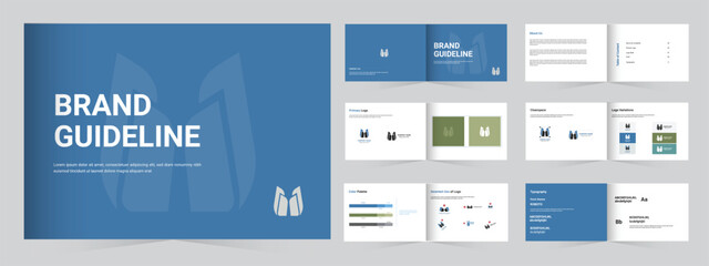 Brand Guidelines Template Landscape, Clean and modern Brand guideline