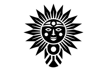 Inca Sun God Symbol Vector (Peru) Sacred Sun Symbol of the Inca Civilization for Art & Prints