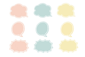 Callouts, serifs, cute pastel colors, pink, yellow, light blue
