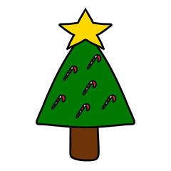 Christmas tree with candy cane