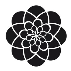 Roos flower silhouette vector white background