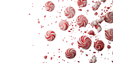 Red and white peppermint candy transparent background