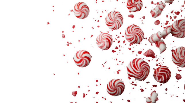 Red and white peppermint candy transparent background