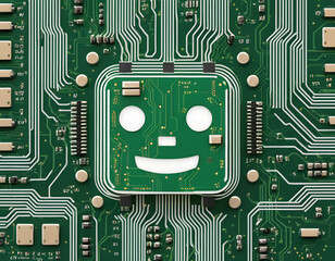Smiling circuit board icon