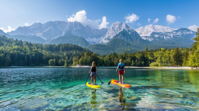 Paddleboarding in the Majestic Alps