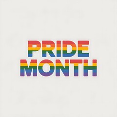 Fototapeta premium Rainbow Pride Month Text Graphic Design