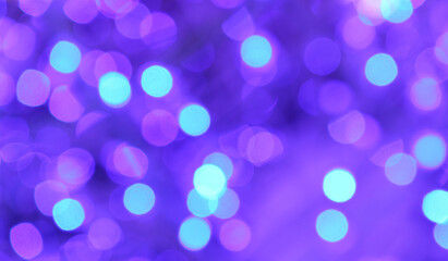 Gradient Blue Tone Abstract Blurred Glittering Christmas Lightings