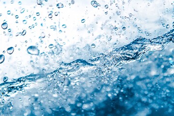Sparkling Water Splash Blue Liquid Texture Background