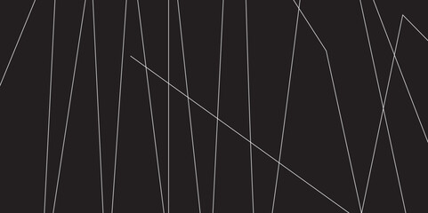 Abstract black and white geometric random chaotic lines with many squares and triangles shape. Metal grid isolated on the white background. Banner with geometric shapes, lines, stripes and triangles.
