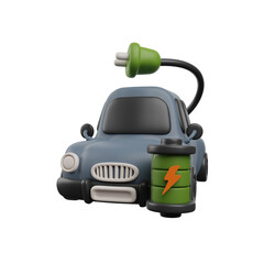 3D render low poly electrical auto