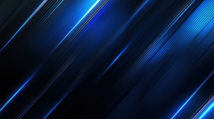 Abstract blue and black diagonal lines creating a dynamic and modern background.