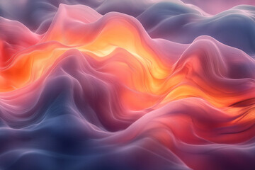 Obraz premium Swirling waves of colorful fabric create an ethereal atmosphere with vibrant hues and soft textures