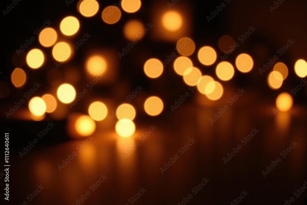 Canvas Prints warm glowing bokeh lights on dark background creating cozy atmosphere.