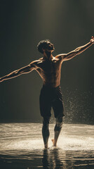 Naklejka premium International Choreographer's Day. The girl is dancing, the guy is dancing