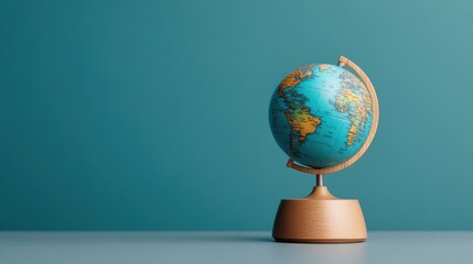 Detailed and Colorful Globe on a Solid Background, Perfect for Education, Travel, Geography, and Adventure Themes in Stock Photography Collections