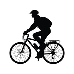 Obraz premium Cyclist Ride Cycle Silhouettes set Clipart on a white Background