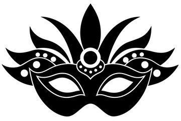 Mardi Gras Mask Vector (New Orleans) Traditional Carnival Mask Design for Art, Print & Digital Use