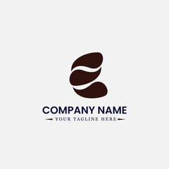 letter e organic coffee beans minimalist modern business company logo design