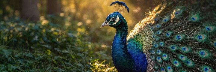 Majestic Peacock in Golden Light