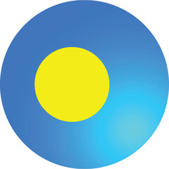 Palau Country Round Flag Vector