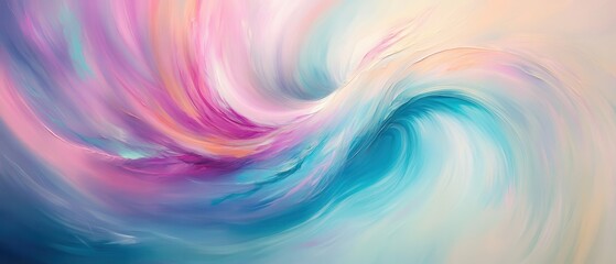 Obraz premium Abstract swirling colors in pastel hues creating a serene atmosphere.