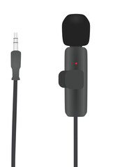 Lavalier small microphone. vector illustration