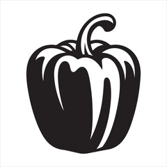 Bell Pepper silhouette on white background
