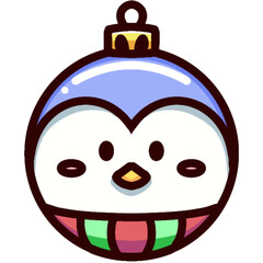 Christmas ball decoration with illustration of animal faces