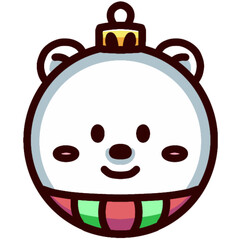 Christmas ball decoration with illustration of animal faces